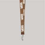 1" Brown custom lanyard printed with company logo with Bulldog Clip attachment 1" - 1