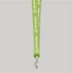1" Lime Green custom lanyard printed with company logo with Bulldog Clip attachment 1" - 1