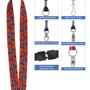 1" RPET Fine-Print Lanyard