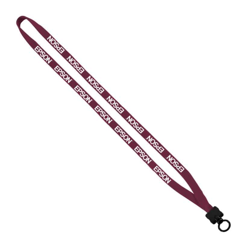 1/2" Cotton Lanyard with Plastic Clamshell & O-Ring - 3