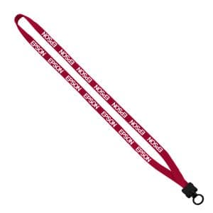 1/2" Cotton Lanyard with Plastic Clamshell & O-Ring
