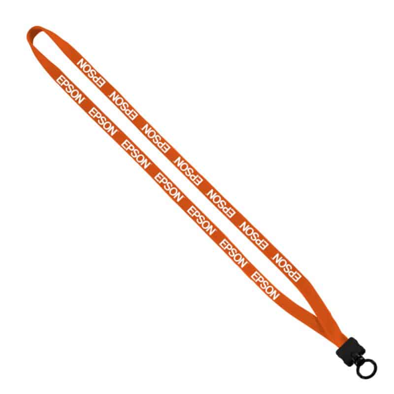 1/2" Cotton Lanyard with Plastic Clamshell & O-Ring - 8