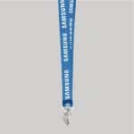 1/2" Royal Blue custom lanyard printed with company logo with Bulldog Clip attachment 0.50" - 1