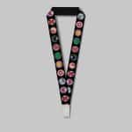 3/4" Full Color custom lanyard printed with company logo with Bulldog Clip attachment 0.75" - 1