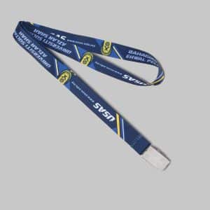 3/4" Full Color custom lanyard printed with company logo with Bulldog Clip attachment 0.75"