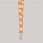 3/4" Light Orange custom lanyard printed with company logo with Bulldog Clip attachment 0.75" - 1