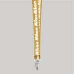 5/8" Dark Yellow custom lanyard printed with company logo with Bulldog Clip attachment 0.625" - 1