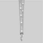 5/8" Gray custom lanyard printed with company logo with Bulldog Clip attachment 0.625" - 1