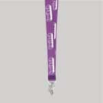 5/8" Purple custom lanyard printed with company logo with Bulldog Clip attachment 0.625" - 1