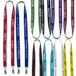 "Belmont" 3/4" Import Air Ship Width Dual Attachment Silkscreen Polyester Lanyard