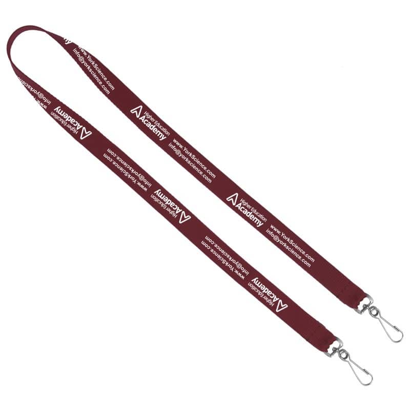 "Belmont" 3/4" Import Air Ship Width Dual Attachment Silkscreen Polyester Lanyard - 2