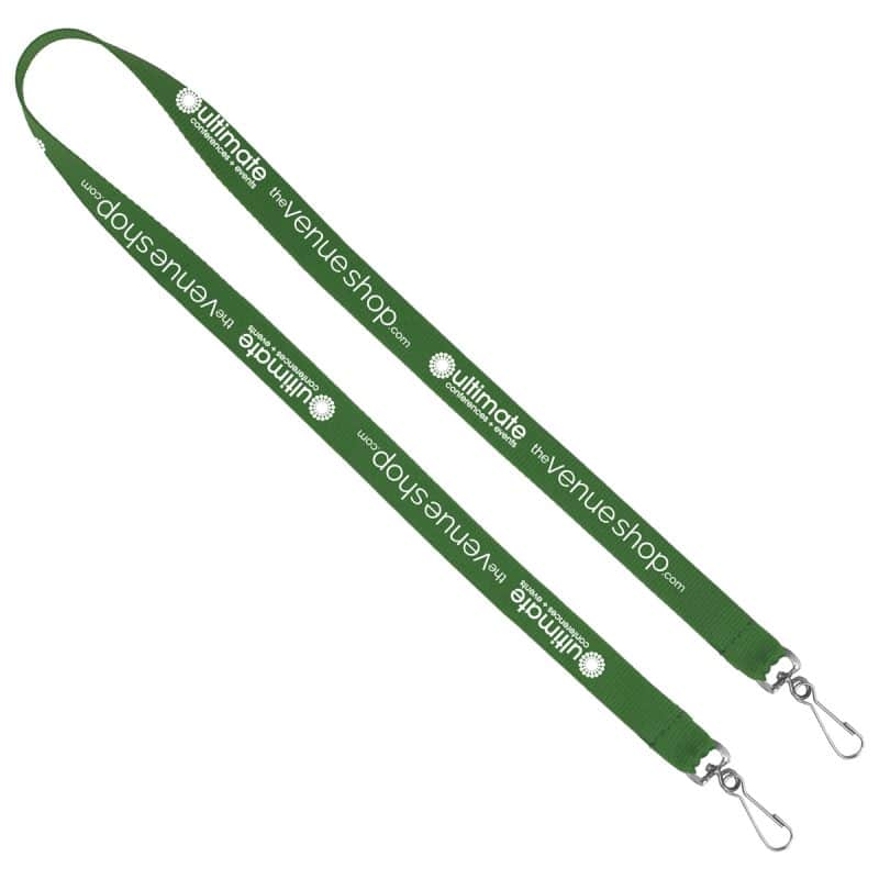 "Belmont" 3/4" Import Air Ship Width Dual Attachment Silkscreen Polyester Lanyard - 3