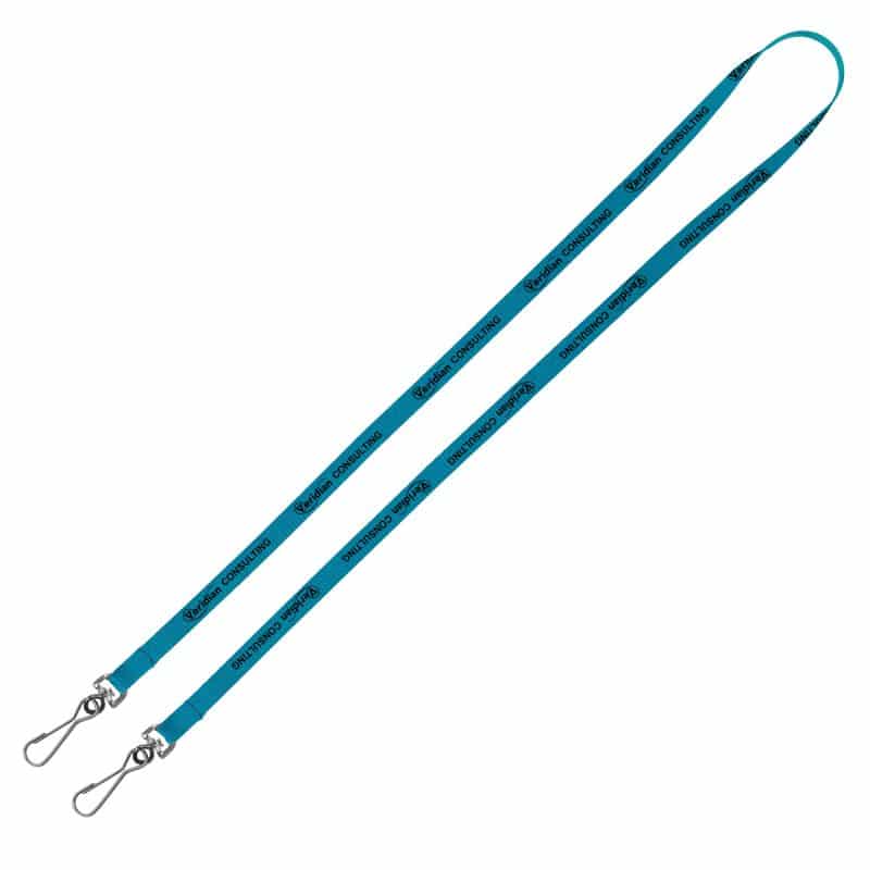 "Belmont" 3/8" Import Air Ship Width Dual Attachment Silkscreen Polyester Lanyard - 9