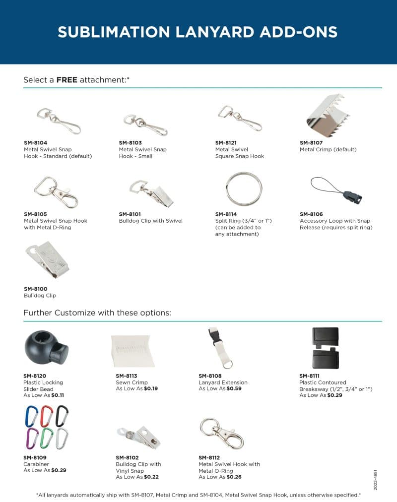 Full Color 1'' Lanyard w/ Hook - 2