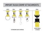IMPORT Rush 1" Dye-Sublimated 2-Ended Lanyard with Dual Silver Metal Crimp & Split-Ring - 3