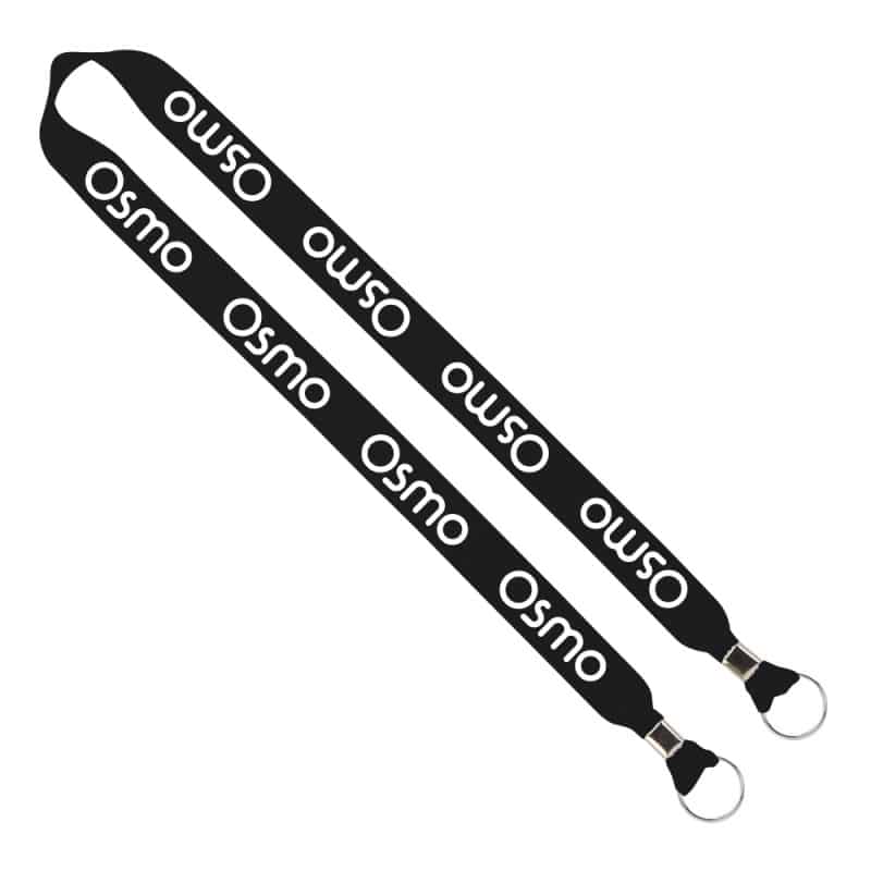 IMPORT Rush 1" Polyester 2-Ended Lanyard with Dual Silver Crimps & Split-Rings - 2