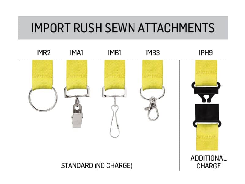 IMPORT Rush 1/2" Dye-Sublimated 2-Ended Lanyard with Dual Sewn Silver Metal Split-Ring - 3