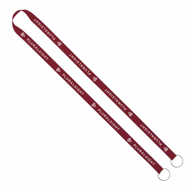 IMPORT Rush 1/2" Polyester 2-Ended Lanyard with Dual Sewn Silver Metal Split-Ring - 2