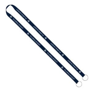 IMPORT Rush 1/2" Polyester 2-Ended Lanyard with Dual Sewn Silver Metal Split-Ring
