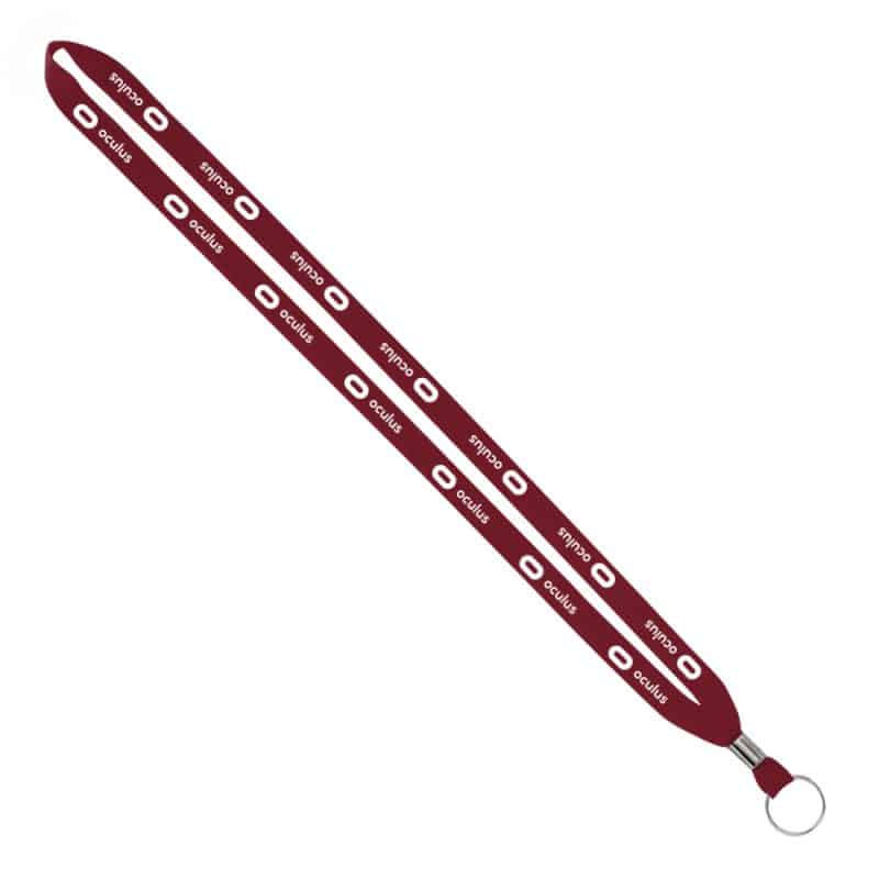 IMPORT Rush 1/2" Polyester Lanyard with Silver Crimp & Split-Ring - 3