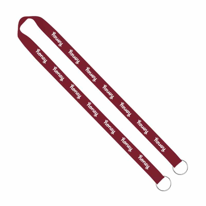 IMPORT Rush 3/4" Polyester 2-Ended Lanyard with Dual Sewn Silver Metal Split-Ring - 2