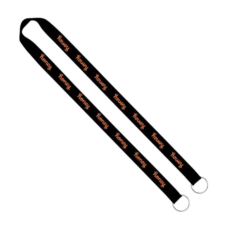 IMPORT Rush 3/4" Polyester 2-Ended Lanyard with Dual Sewn Silver Metal Split-Ring - 3