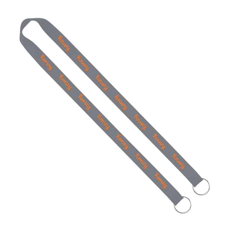 IMPORT Rush 3/4" Polyester 2-Ended Lanyard with Dual Sewn Silver Metal Split-Ring - 6