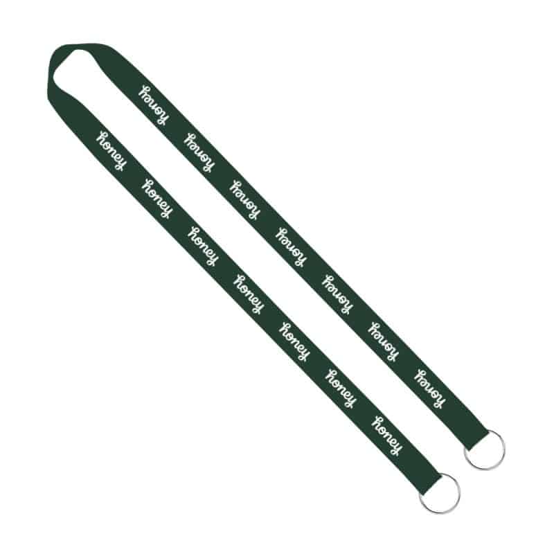 IMPORT Rush 3/4" Polyester 2-Ended Lanyard with Dual Sewn Silver Metal Split-Ring - 7