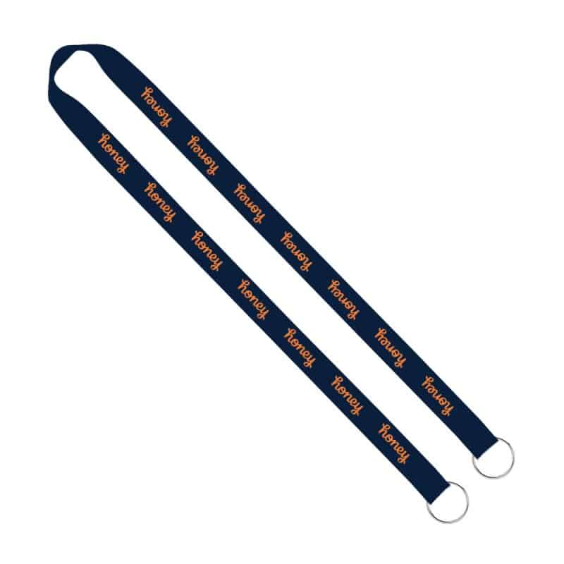 IMPORT Rush 3/4" Polyester 2-Ended Lanyard with Dual Sewn Silver Metal Split-Ring - 9