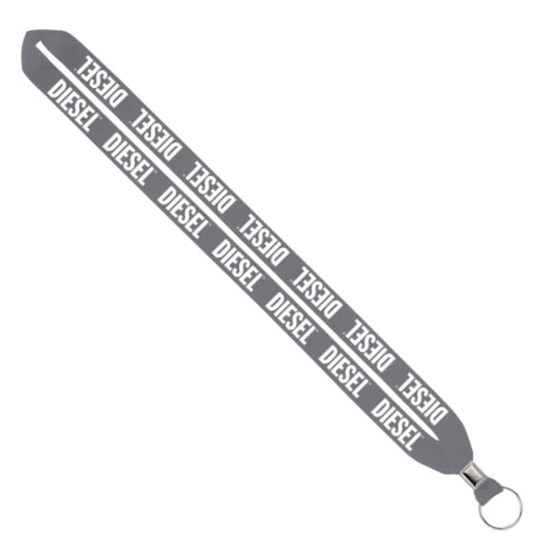 IMPORT Rush 3/4" Polyester Lanyard with Silver Crimp & Split-Ring - 6