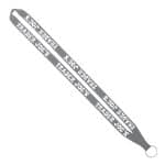 IMPORT Rush 5/8" Polyester Lanyard with Sewn Silver Metal Split-Ring - 6