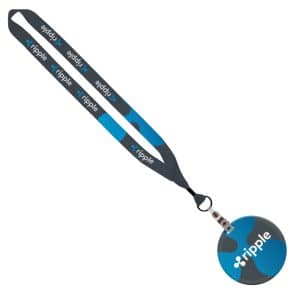 ¾" Sublimated Lanyard w/4" Round ID Badge
