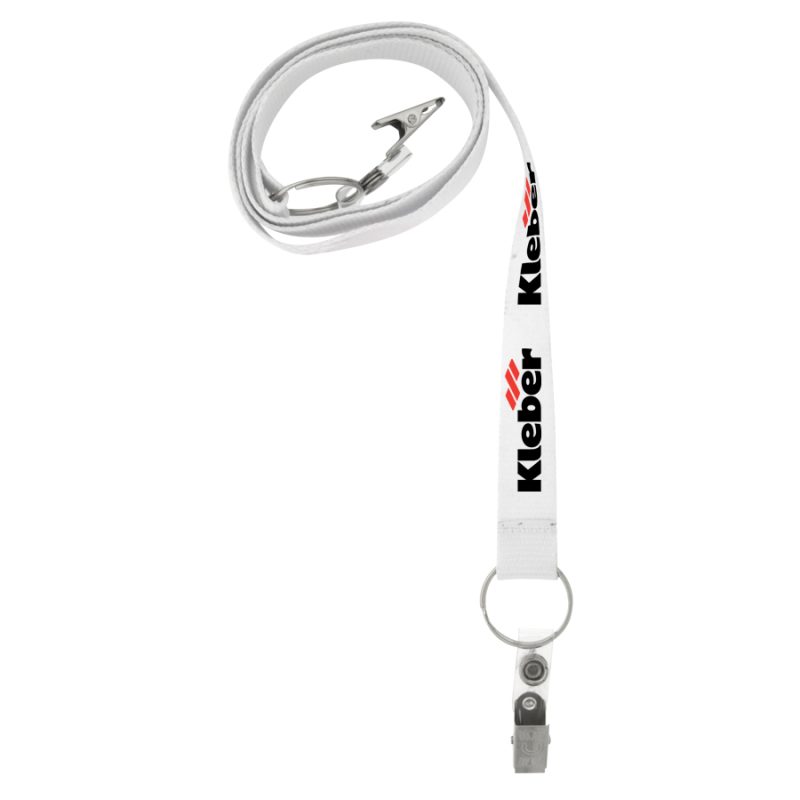 3/4" Screen Printed Dual Attachment Lanyard (QuickShip) 18-24 Days