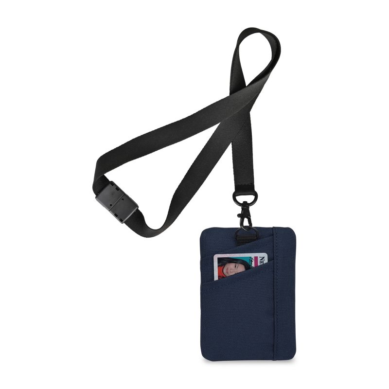 Rally Recycled ID Pouch Lanyard - Navy - 3