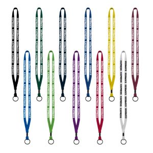 1/2" Cotton Lanyard with Metal Crimp & Split-Ring