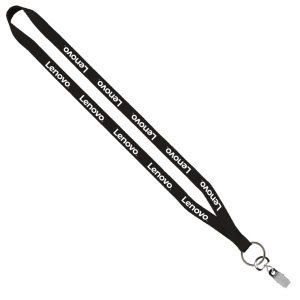 1/2" Polyester Lanyard with Sewn Metal Bulldog Clip