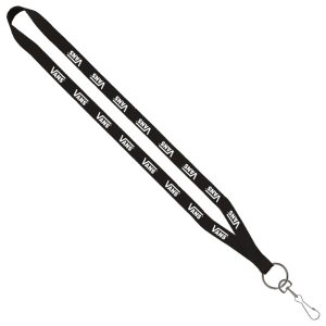 1/2" Polyester Lanyard with Sewn Metal Swivel Snap Hook