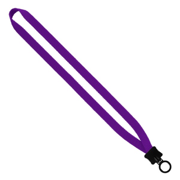 1/2" Smooth Nylon Lanyard with Plastic Clamshell & O-Ring - 3