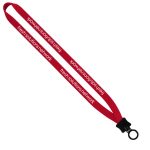 1/2" Smooth Nylon Lanyard with Plastic Clamshell & O-Ring - 7