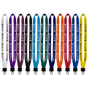3/4" Smooth Nylon Lanyard with Plastic Clamshell & O-Ring