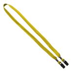 5/8" Double-Ended Polyester Shoelace Lanyard with Metal Crimp and Metal Bulldog Clip - 1