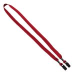 5/8" Double-Ended Polyester Shoelace Lanyard with Metal Crimp and Metal Bulldog Clip - 2