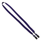 5/8" Double-Ended Polyester Shoelace Lanyard with Metal Crimp and Metal Bulldog Clip - 5