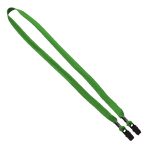 5/8" Double-Ended Polyester Shoelace Lanyard with Metal Crimp and Metal Bulldog Clip - 7