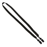 5/8" Double-Ended Polyester Shoelace Lanyard with Metal Crimp and Metal Bulldog Clip - 8