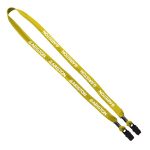5/8" Double-Ended Polyester Shoelace Lanyard with Metal Crimp and Metal Bulldog Clip - 9