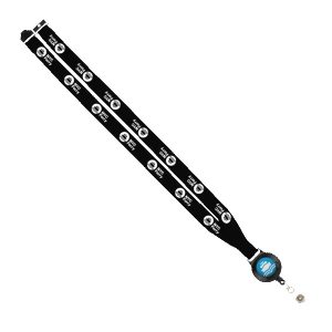 IMPORT 3/4" Polyester Lanyard with Retractable Badge Reel and IPH7 back of neck convenience release.