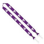 IMPORT Rush 1" Dye-Sublimated 2-Ended Lanyard with Dual Silver Metal Crimp & Split-Ring - 4