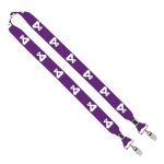 IMPORT Rush 1" Dye-Sublimated 2-Ended Lanyard with Dual Silver Metal Crimp & Split-Ring - 5