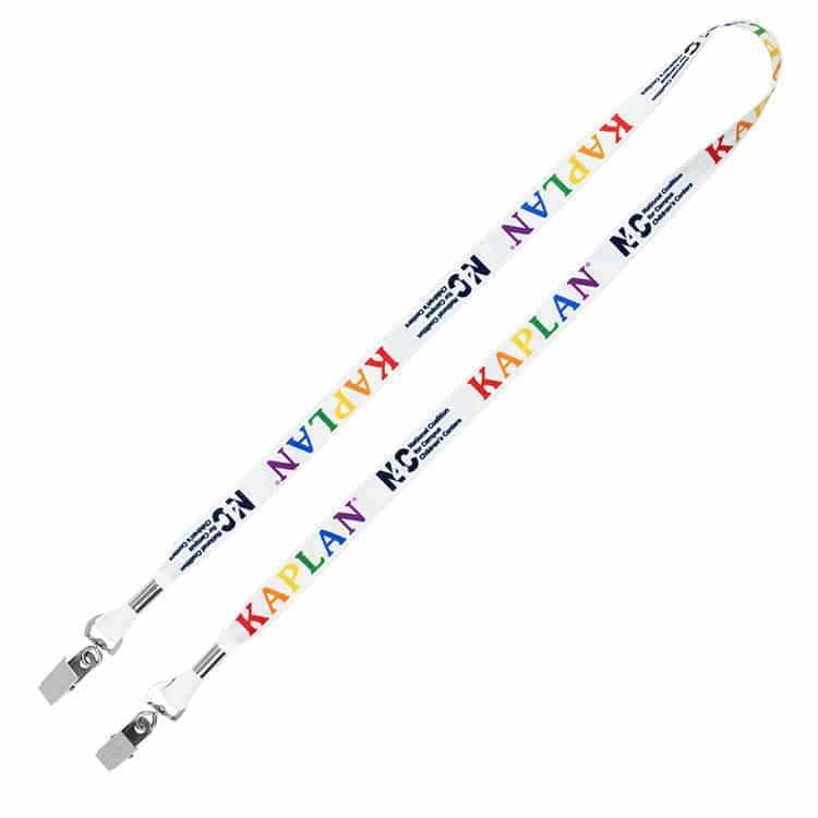 "ROMEO" 5/8" Dual Attachment Soft & Smooth Sublimation Lanyard